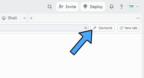 devtools button